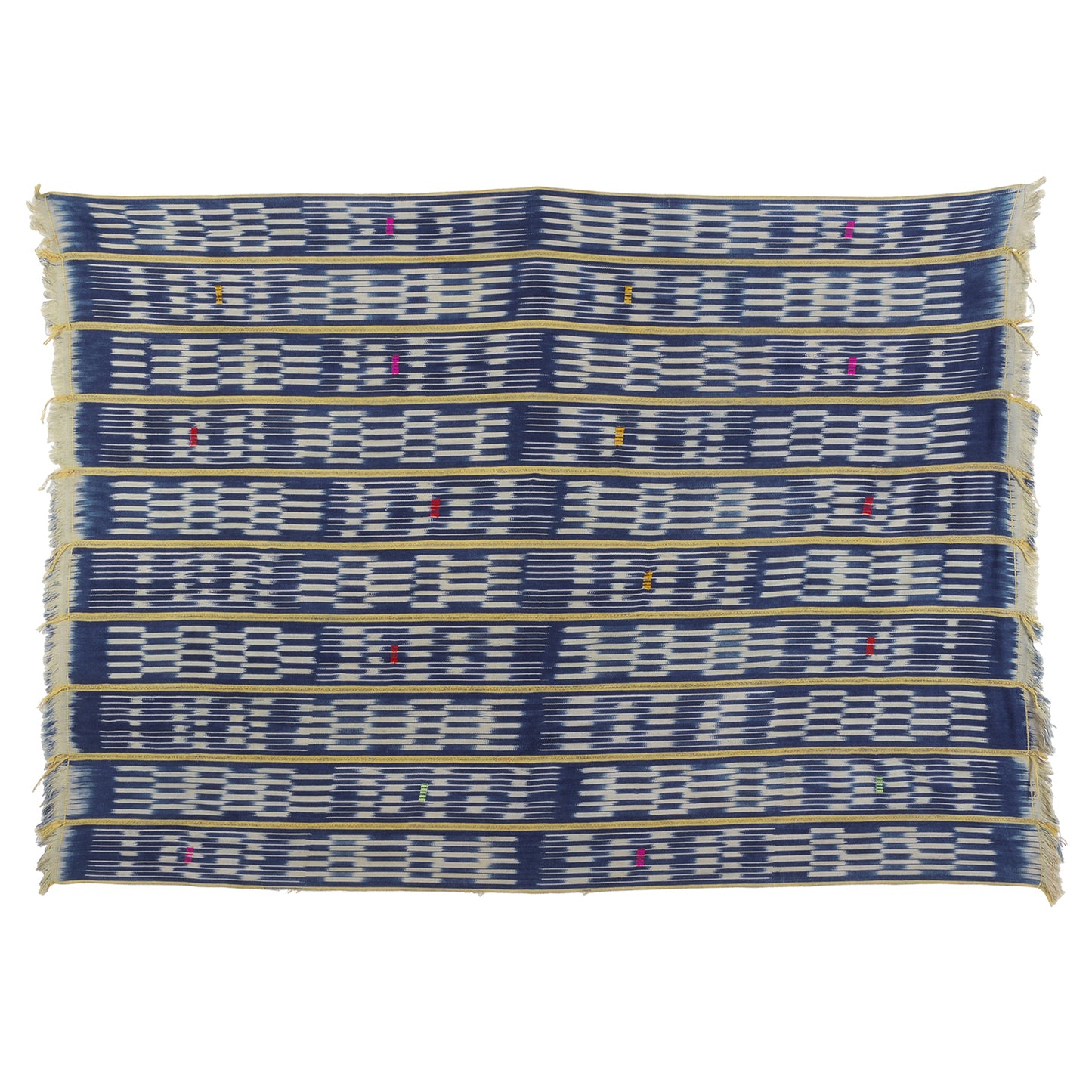 Vintage Handwoven Baule Cloth – Ivory Coast Textile 60″×42″