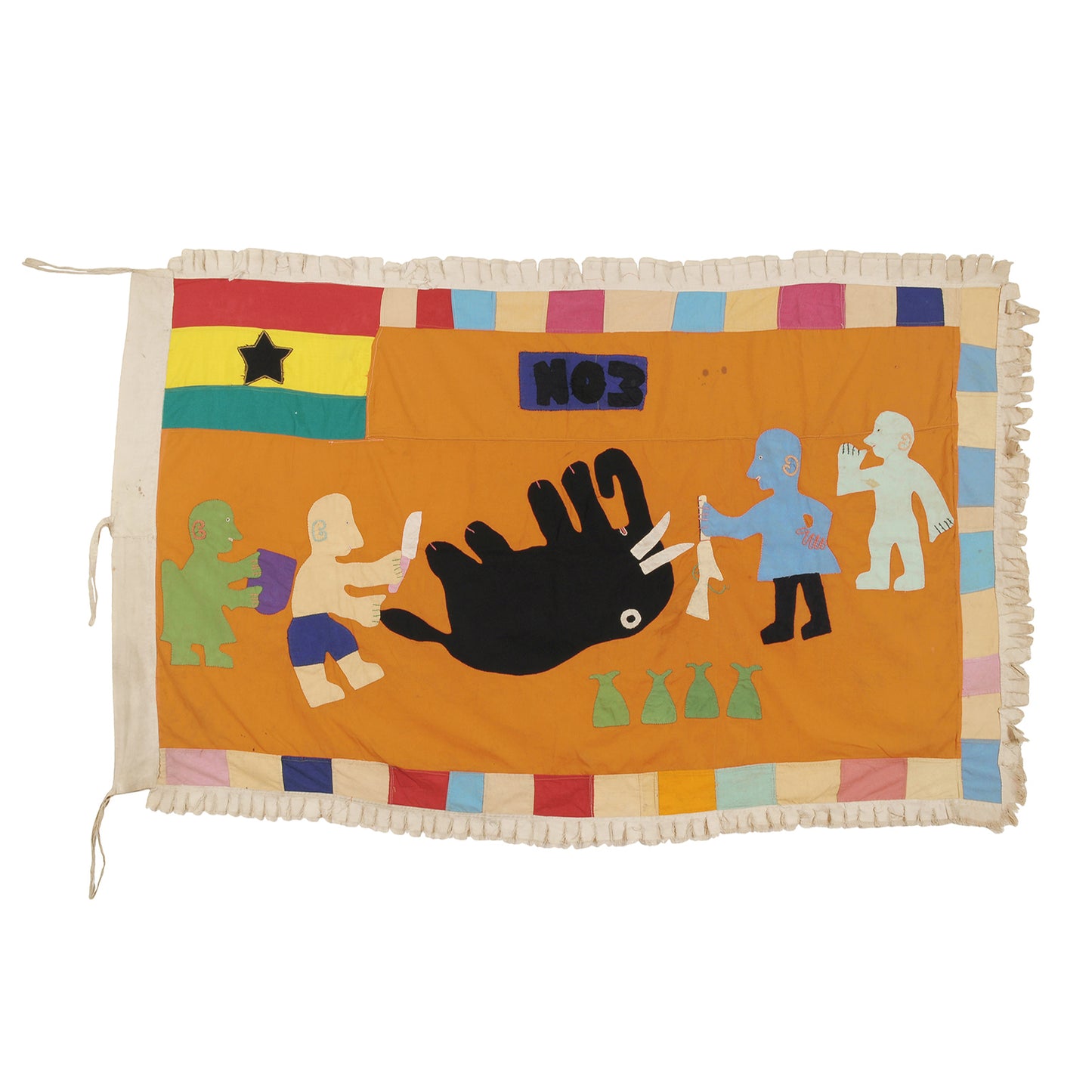 Authentic Ghanaian Asafo Flag - A Symbol Of Rich Tradition And Fante African Art - horror scene artwork
