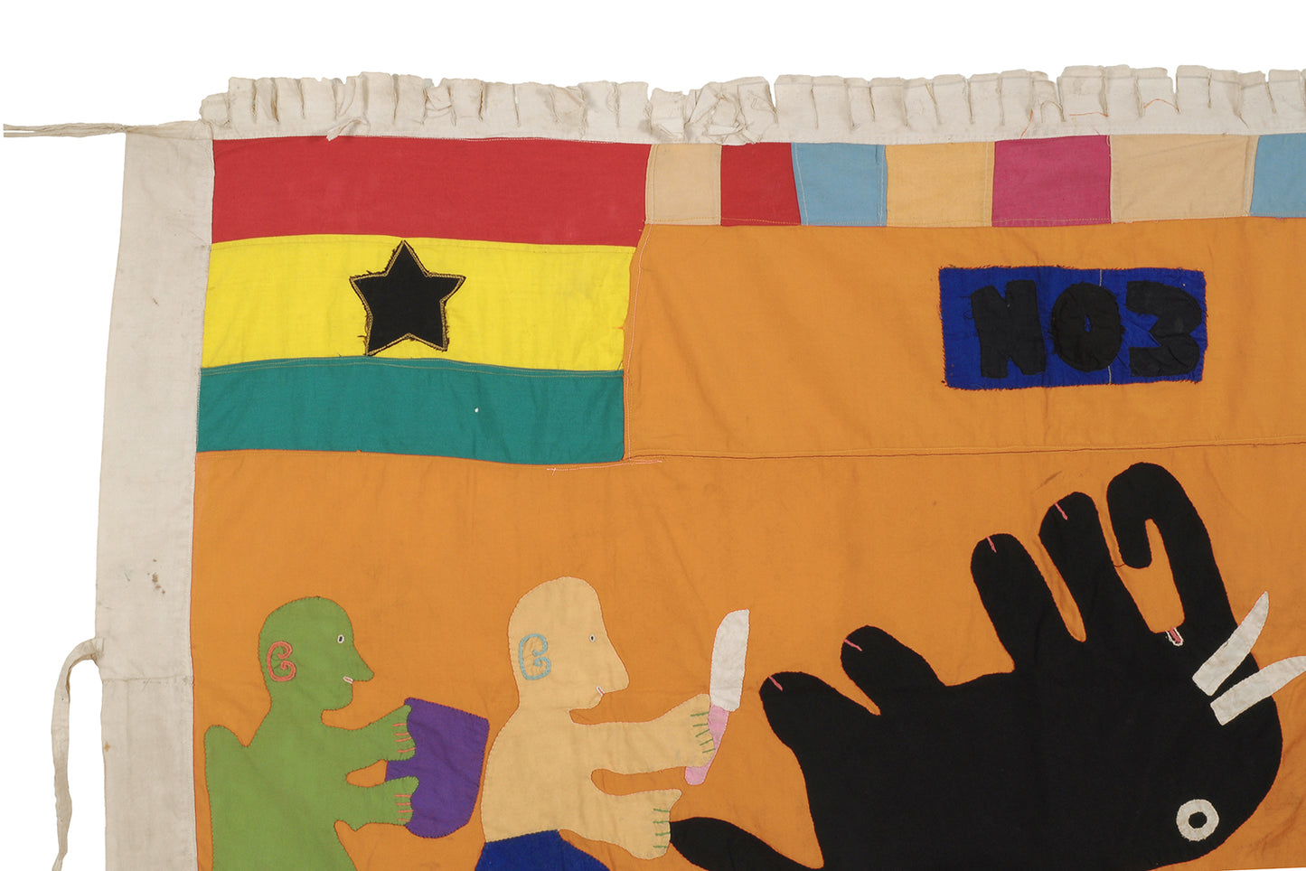 Authentic Ghanaian Asafo Flag - A Symbol Of Rich Tradition And Fante African Art - alternate view
