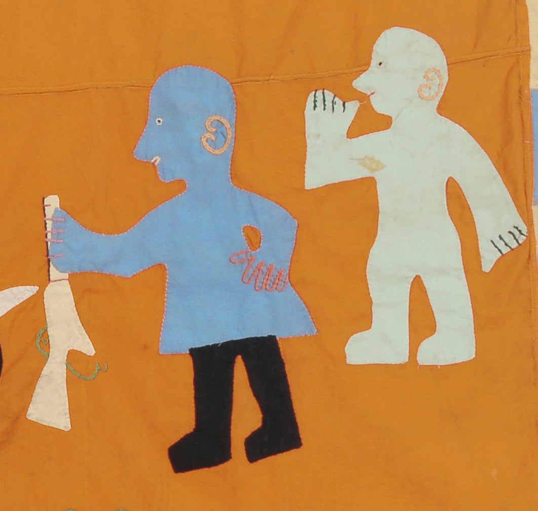 Authentic Ghanaian Asafo Flag - A Symbol Of Rich Tradition And Fante African Art - zoomed-in detail