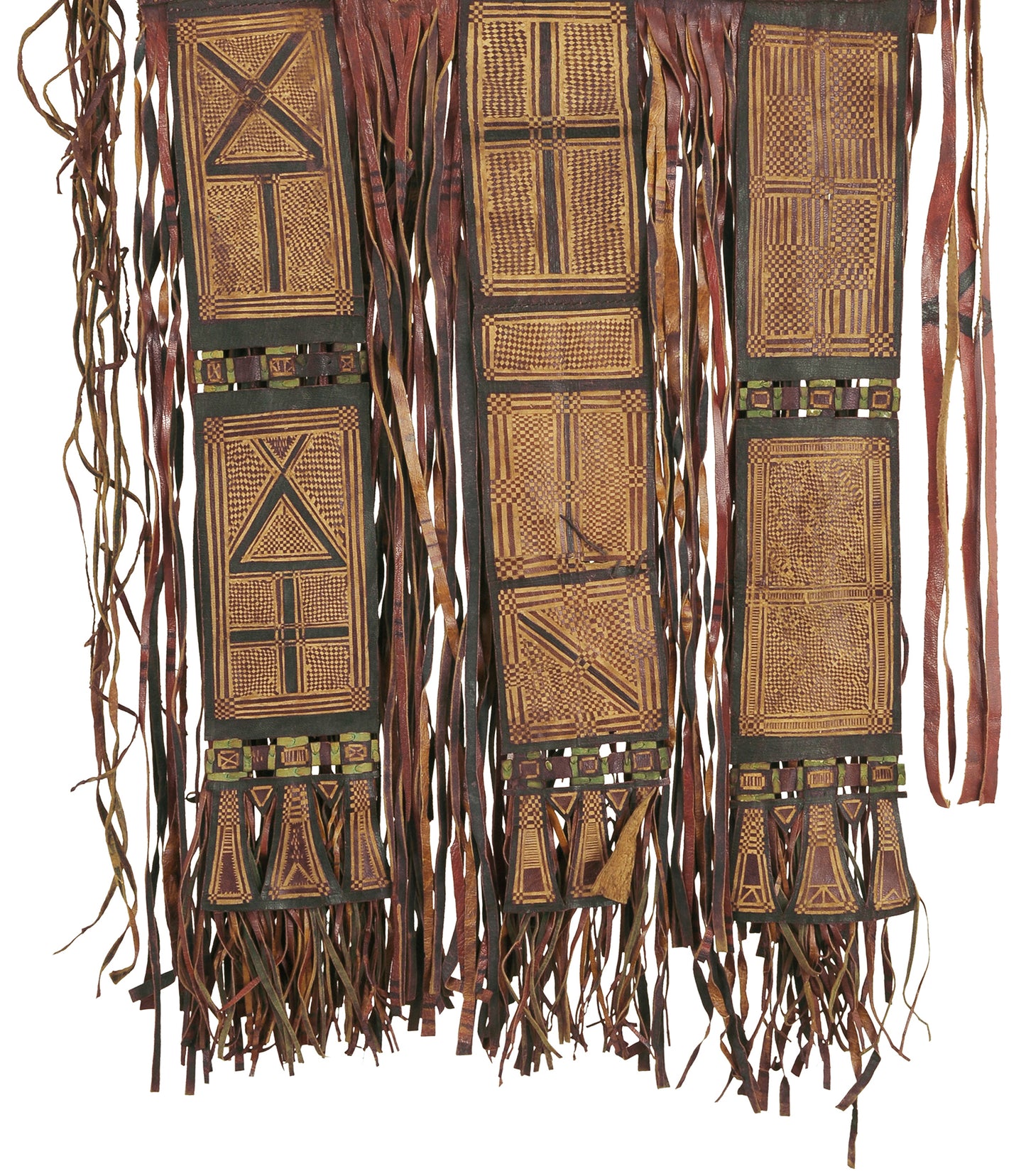 Tuareg Leather Tent Panel African Decoration Mali Niger Sahara - close-up
