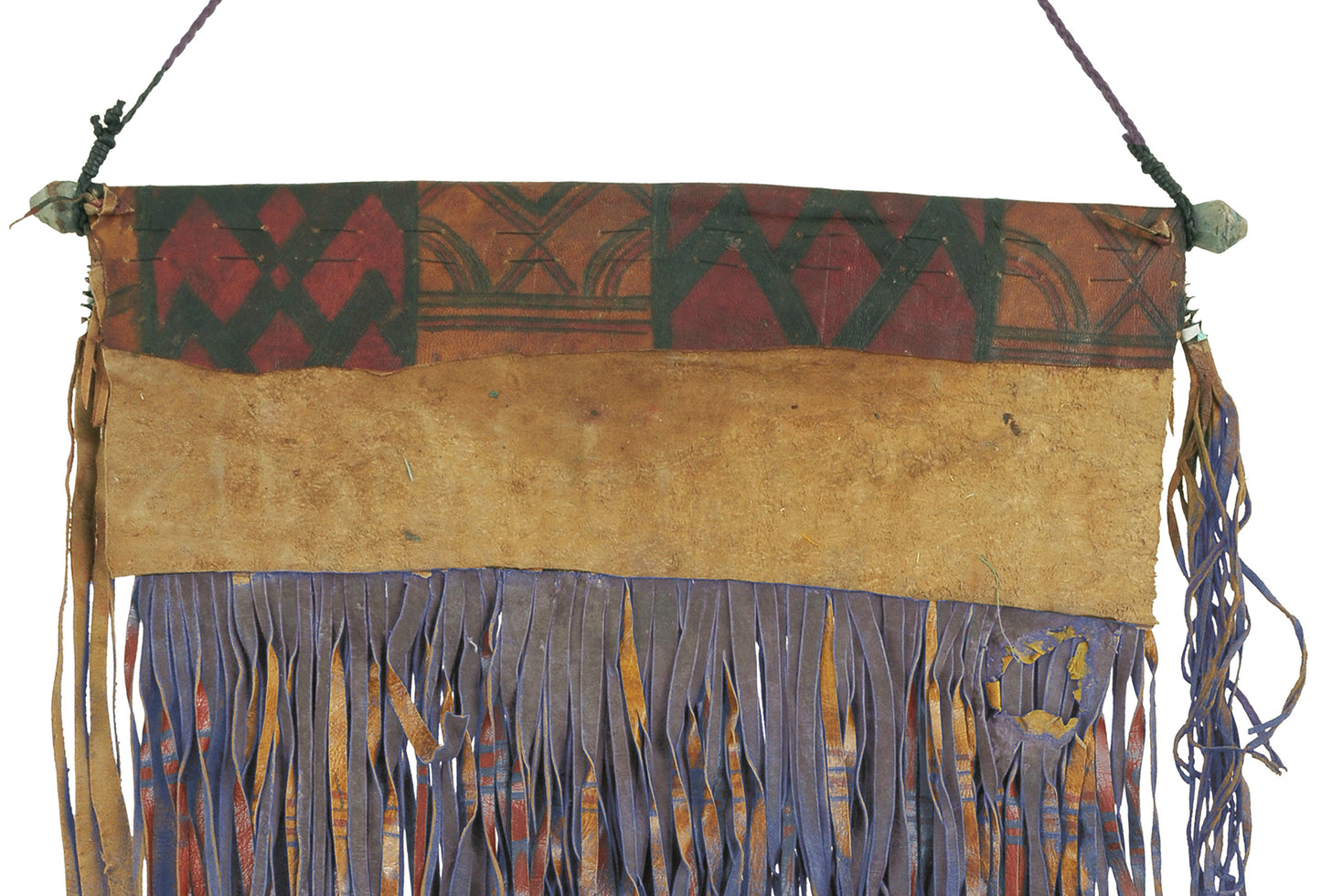 Tuareg Leather Tent Panel African Decoration Mali Niger Sahara - angled shot
