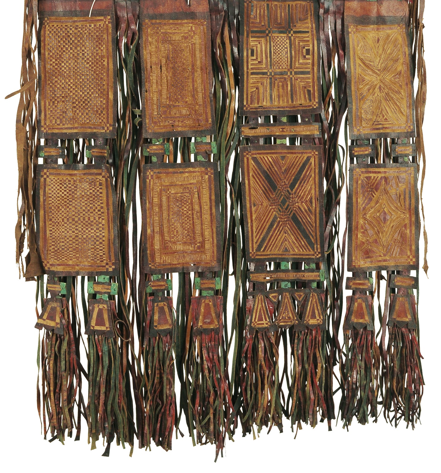 Old African Tuareg Leather Tent Panel Found In Niger Sahara - close-up