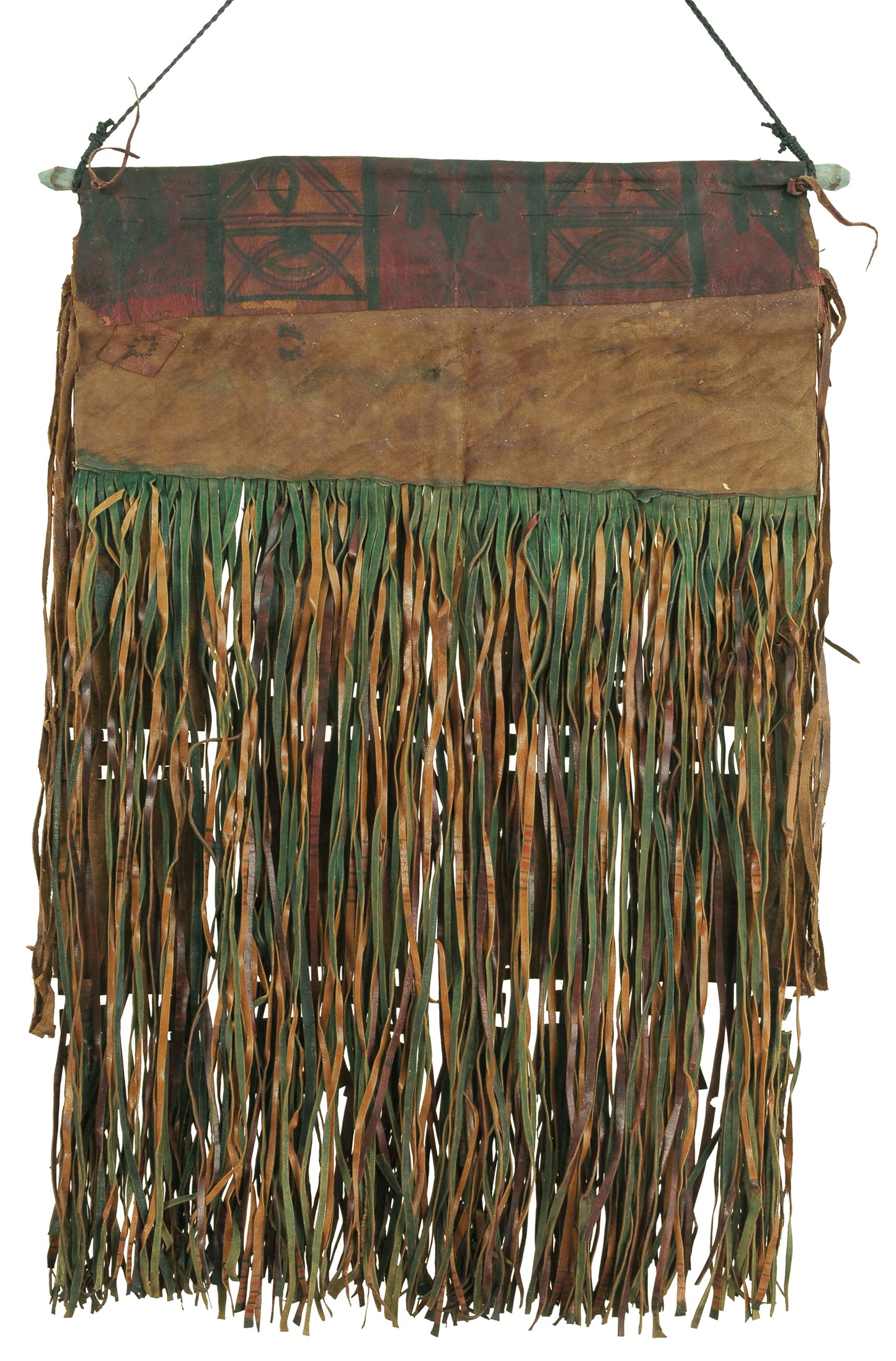 Old African Tuareg Leather Tent Panel Found In Niger Sahara - zoomed-in detail