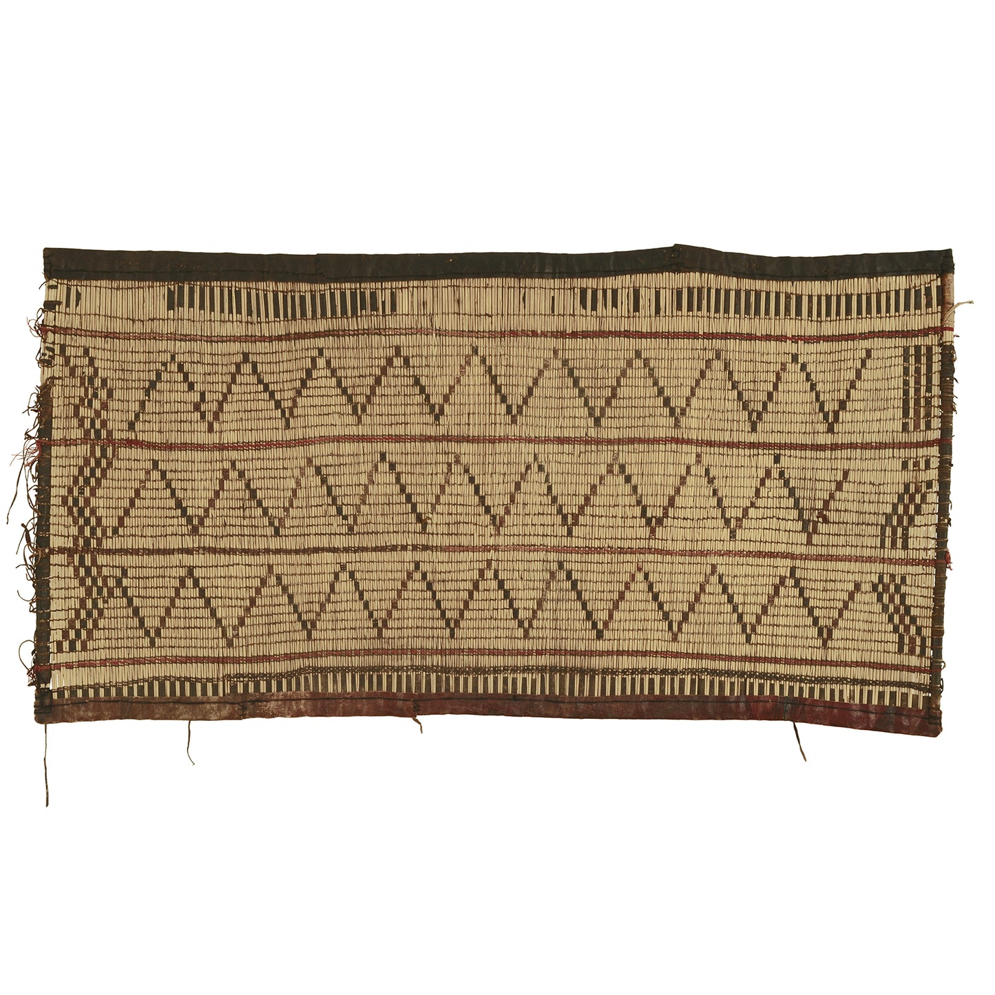 Authentic Nomad Tuareg Straw and Leather Mat – Handcrafted Sahara