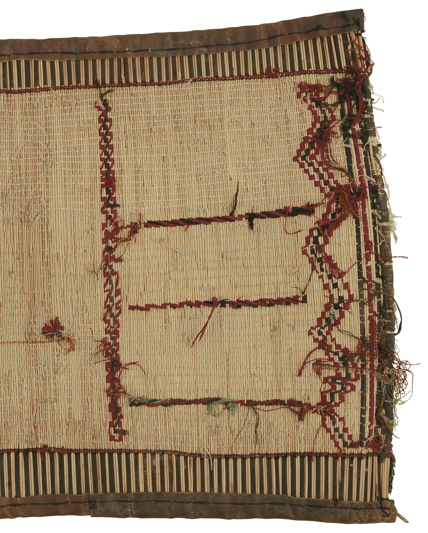 Authentic Nomad Tuareg Straw and Leather Mat – 77×44 cm