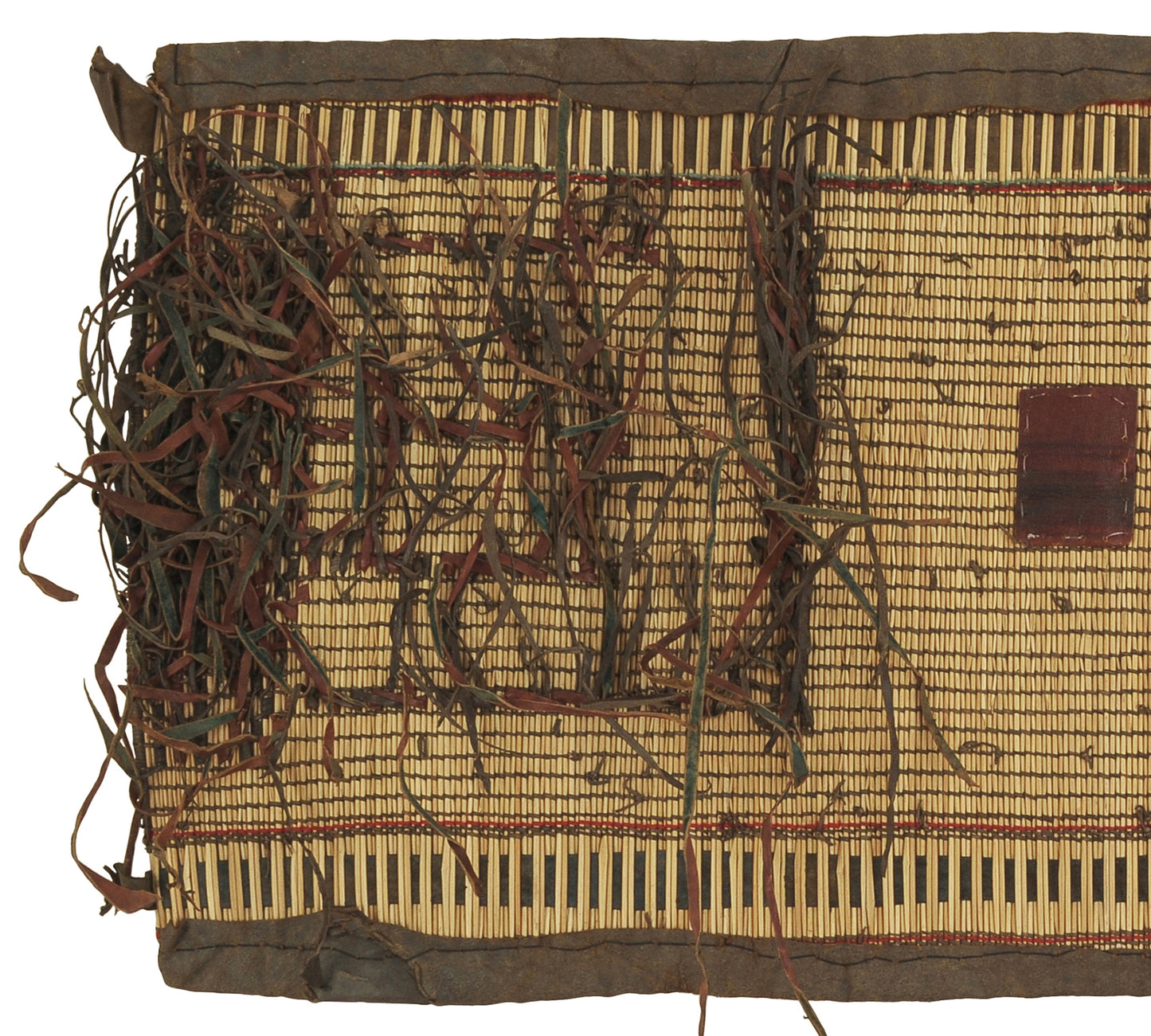 Handcrafted Tuareg Straw & Leather Mat – Nomad Ethnic Décor