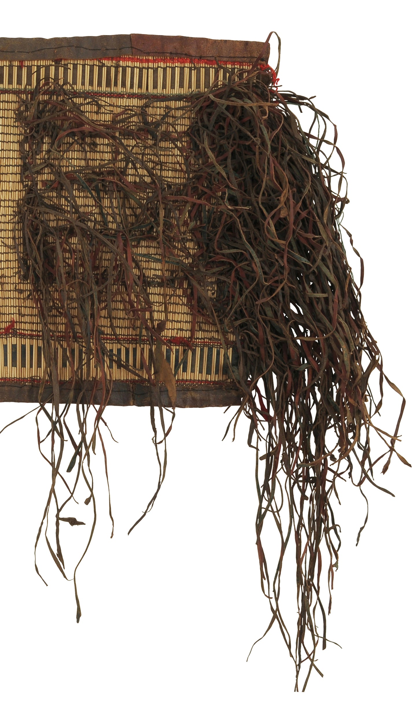 Handcrafted Tuareg Straw & Leather Mat – Nomad Ethnic Décor