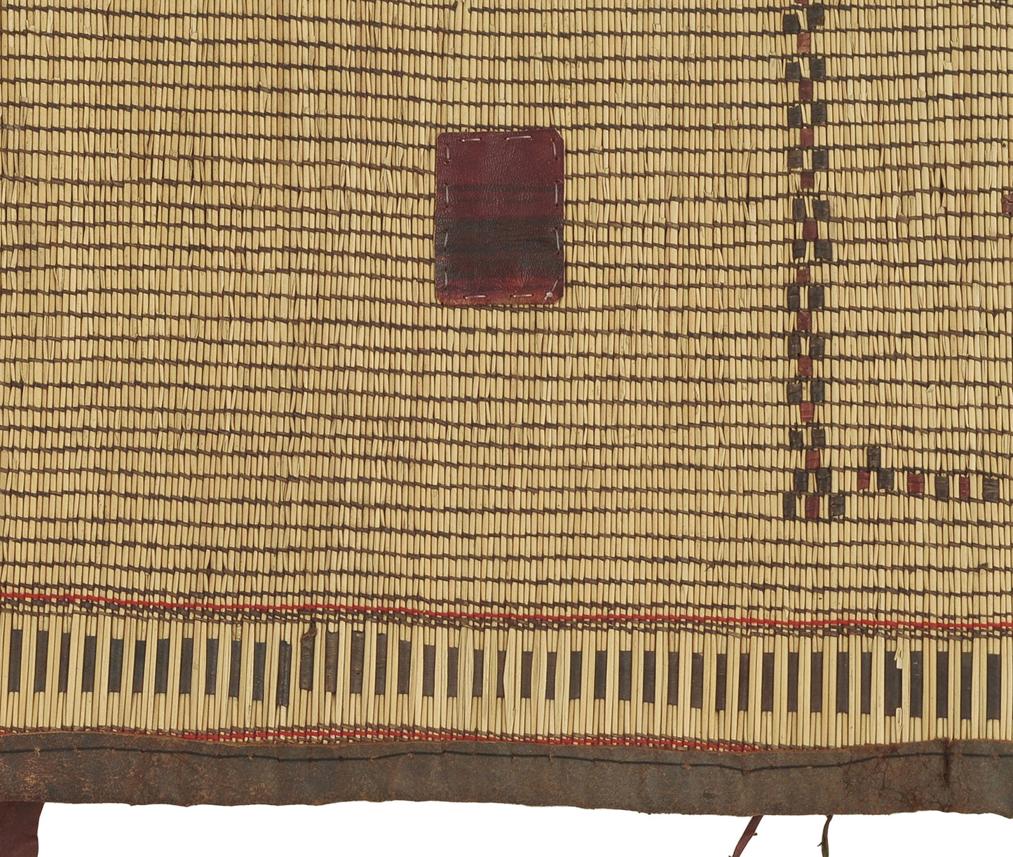 Handcrafted Tuareg Straw & Leather Mat – Nomad Ethnic Décor