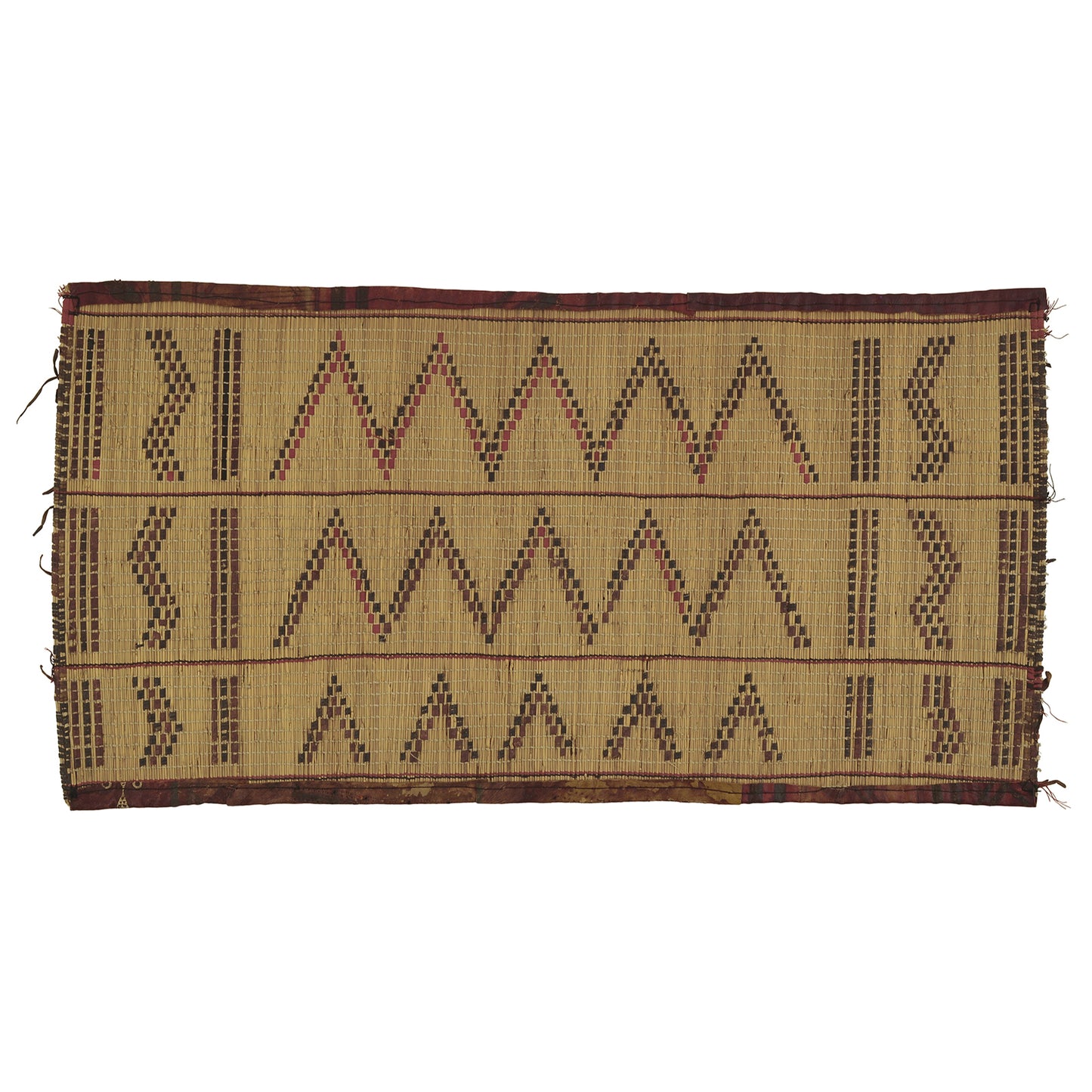 Traditional Tuareg Straw Mat 89×44 cm – Sahara Nomad Leather Rug