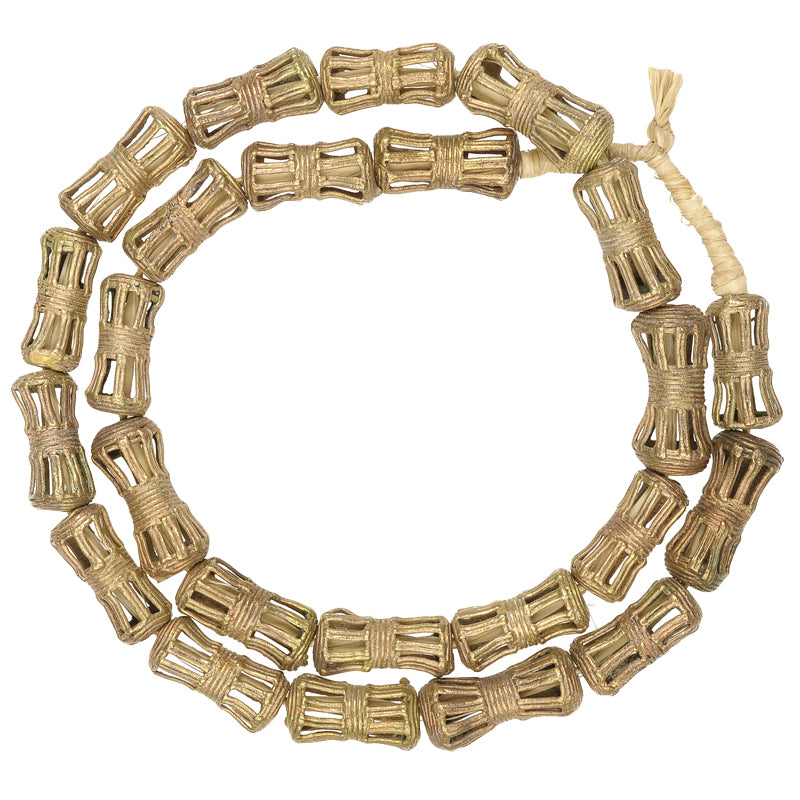 Handmade African Brass Beads From Ghana - 25.5" Strand