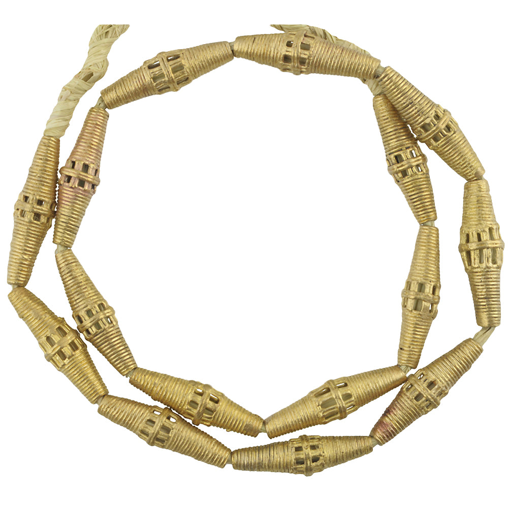 Authentic African Brass Beads - Handmade In Ghana - 23 ¾" Strand