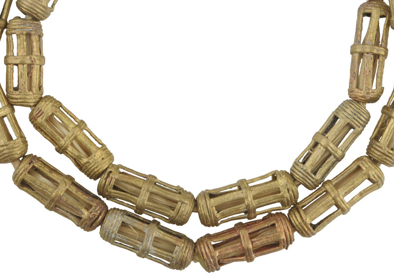 Handmade African Brass Beads Strand From Ghana | Lost Wax Technique - alternate view