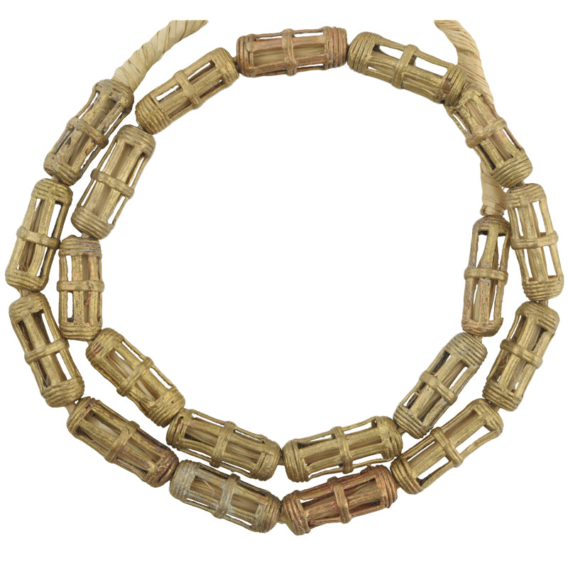 Handmade African Brass Beads Strand From Ghana | Lost Wax Technique