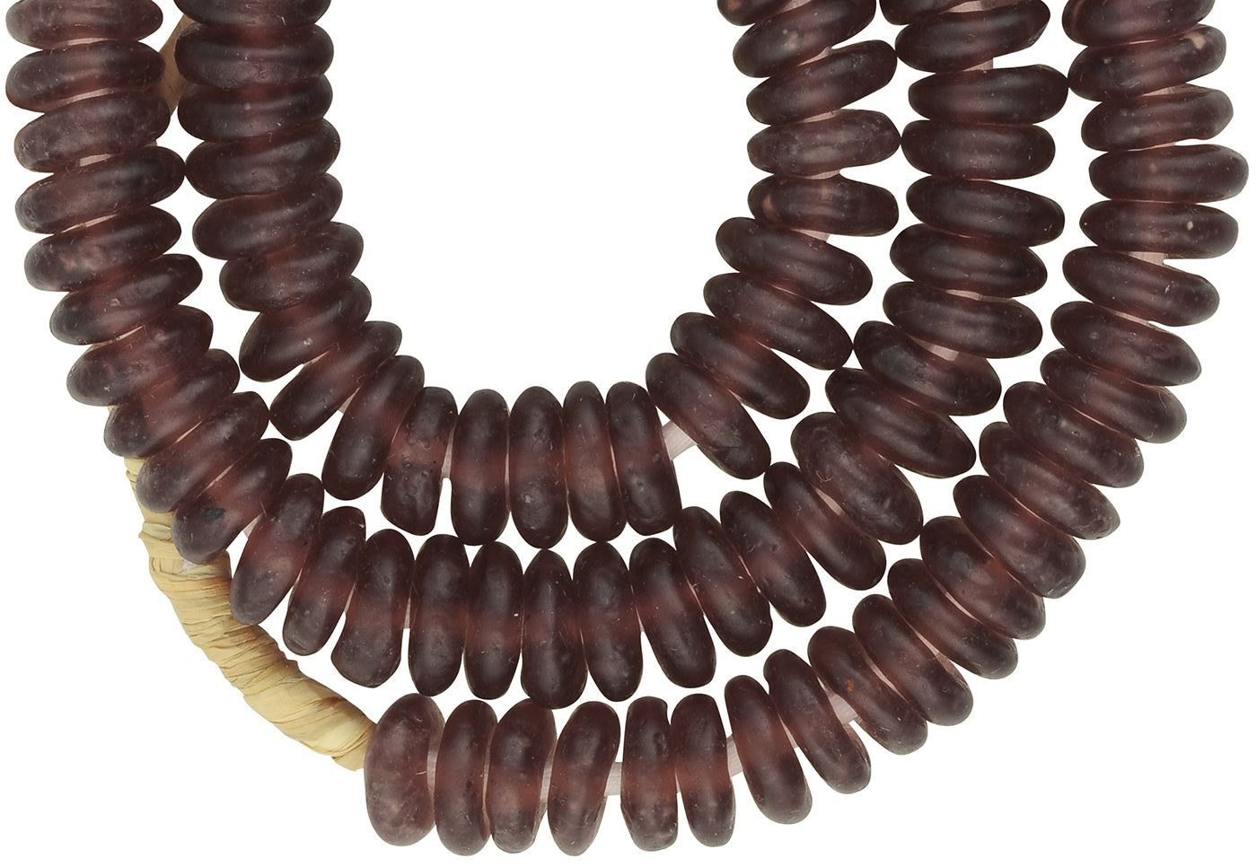 Handmade Recycled Glass Beads From Ghana - African Trade Beads - close-up