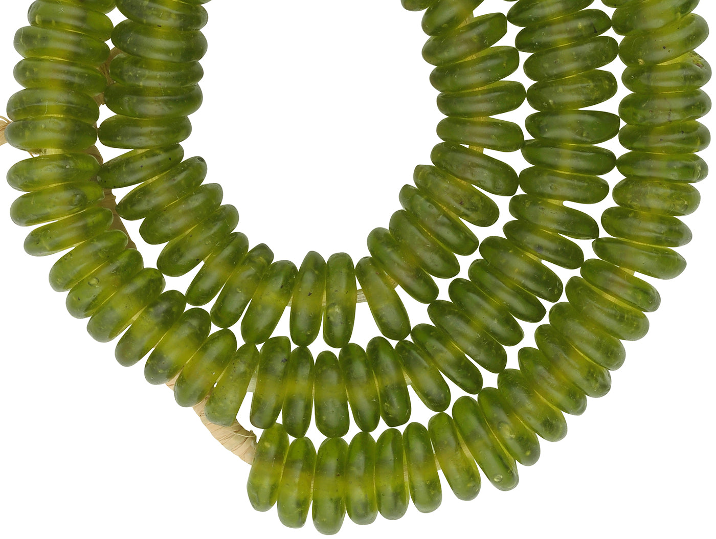 African Trade Beads - Ghanaian Recycled Glass Annular Beads - close-up