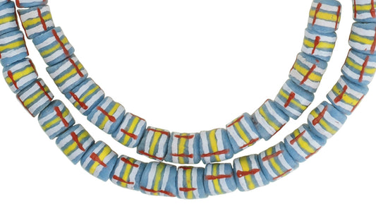 New African Krobo Glass Beads - Fancy Recycled Powder Trade Beads - alternate view