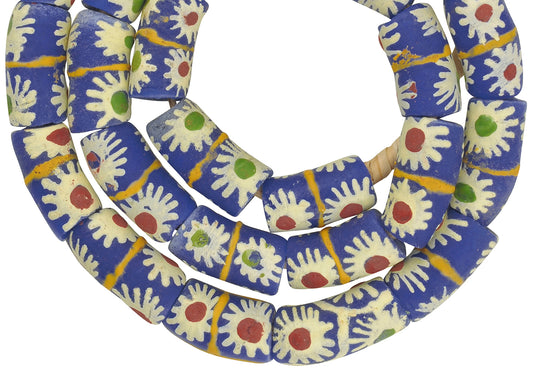 Large Fancy Powder Glass Beads - African Trade Beads From Ghana - alternate view