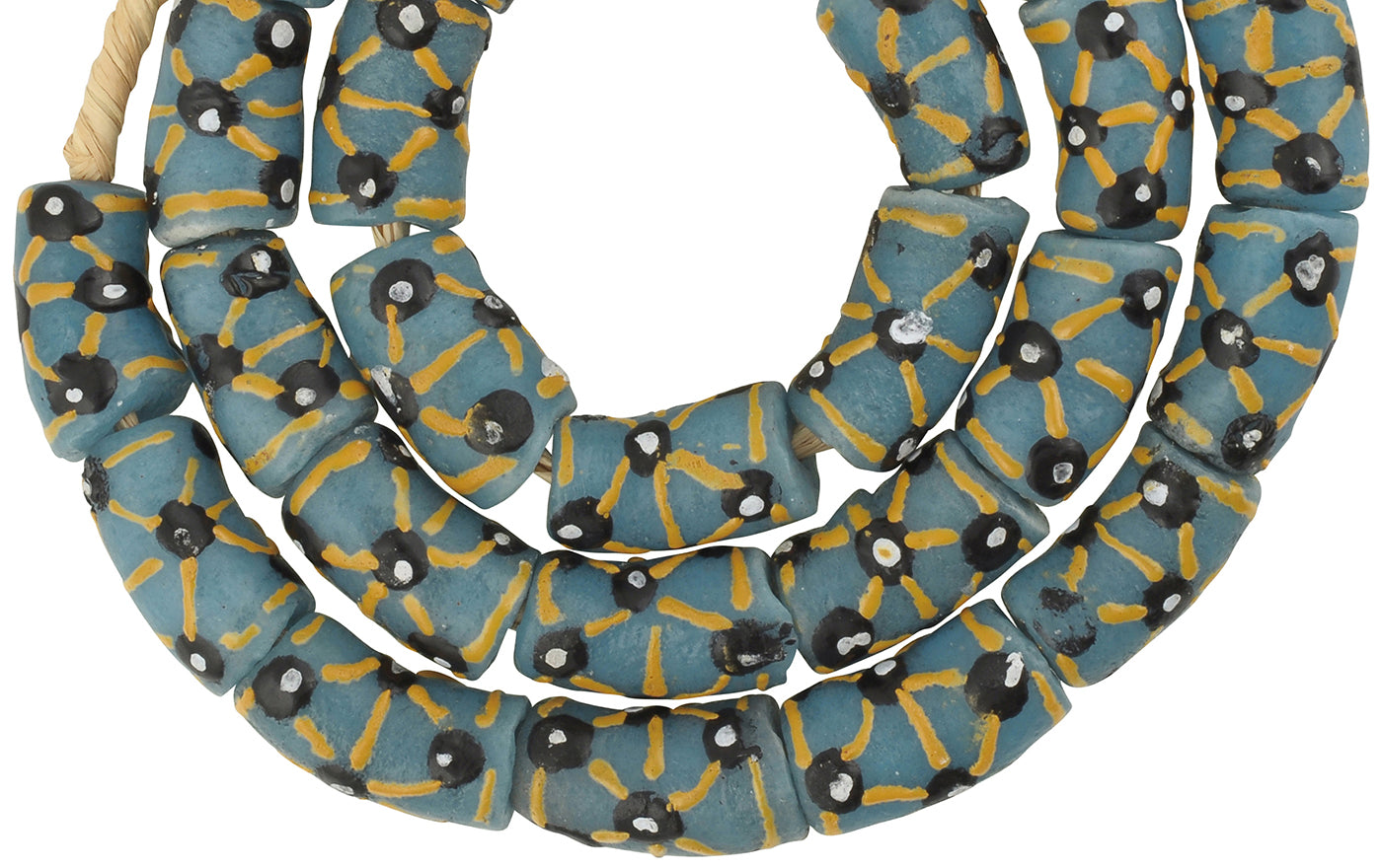 African Trade Beads - Fancy Powder Glass Krobo Beads From Ghana - product focus