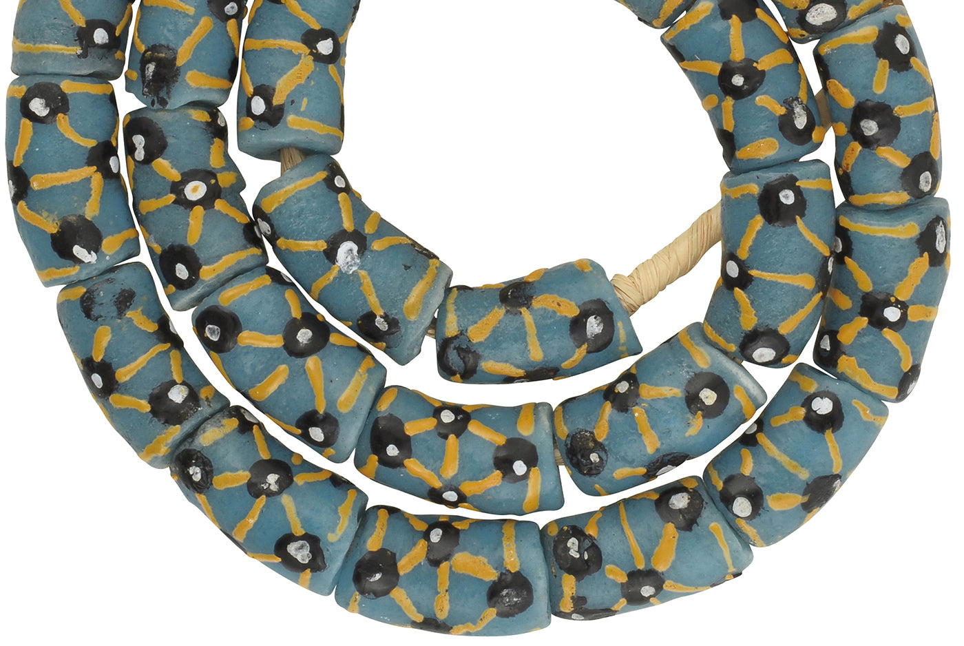 African Trade Beads - Fancy Powder Glass Krobo Beads From Ghana - cropped detail