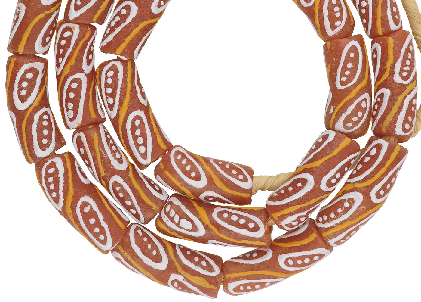 Handmade Ghana Glass Beads - 23 3/4" Strand - African Trade Beads - alternate view