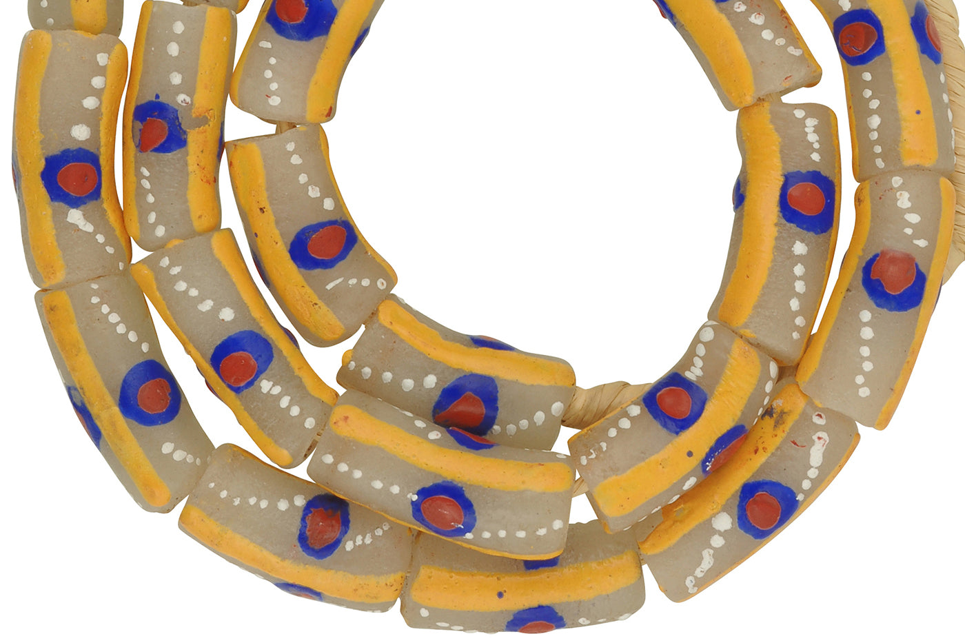 African Trade Beads - Fancy Powder Glass Krobo Beads From Ghana - close-up