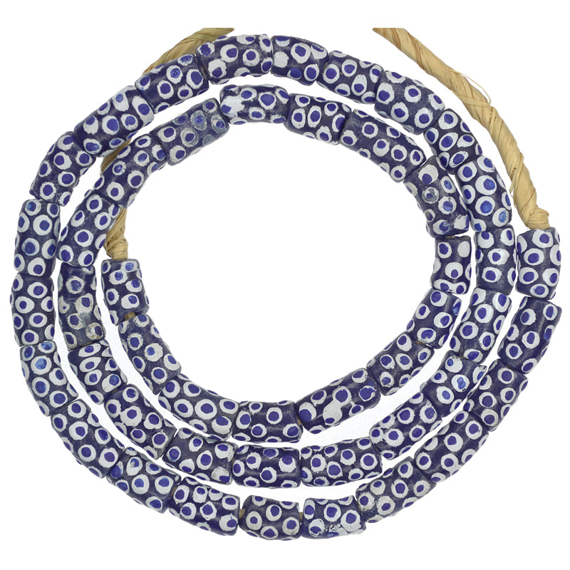 African Trade Powder Glass Beads - Venetian Eye Design, Handmade Ghana