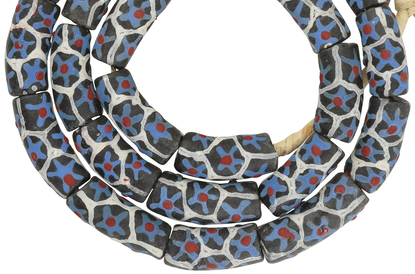African Trade Beads - Fancy Powder Glass Krobo Beads 10Mm - close-up
