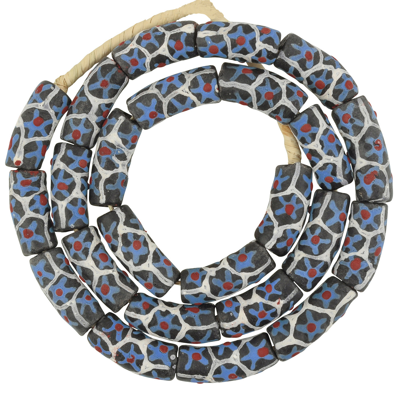 African Trade Beads - Fancy Powder Glass Krobo Beads 10Mm