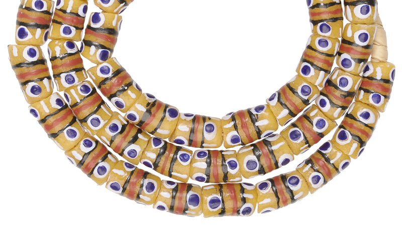 African Powder Glass Beads - Fancy Krobo Trade Beads, 9Mm - alternate view
