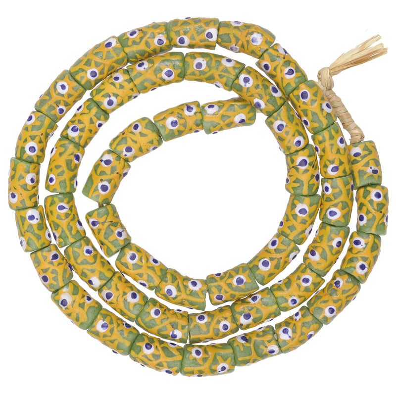 8Mm Fancy Powder Glass African Trade Beads, Made In Ghana