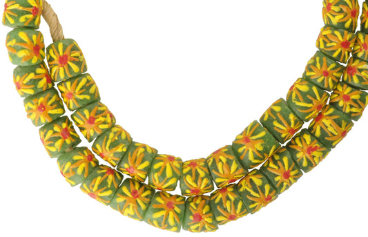 Fancy African Powder Glass Trade Beads - 12-13Mm, Ghana Made - alternate view