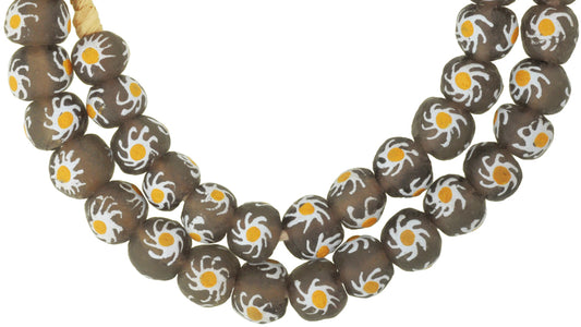 Translucent African Powder Glass Beads - 13-14Mm Krobo Fancy Style - alternate view