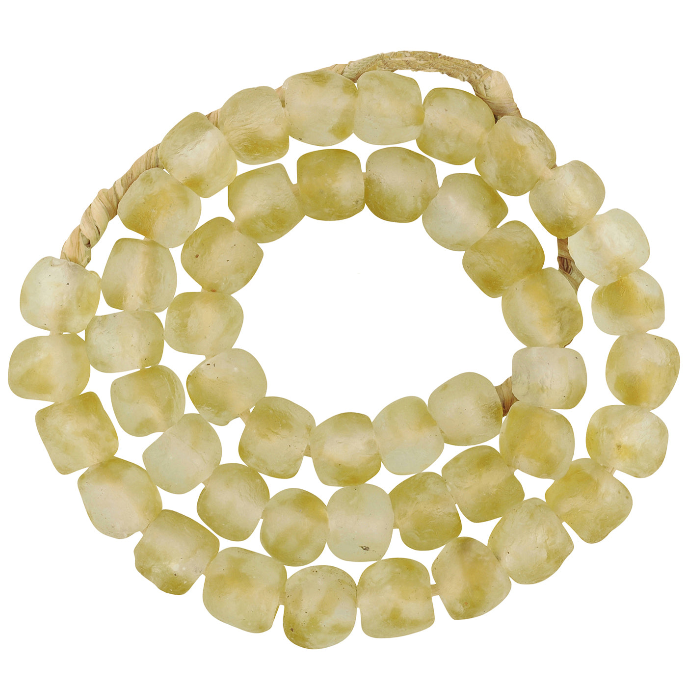 Translucent Krobo Glass Beads - Recycled African Trade Beads - angled shot