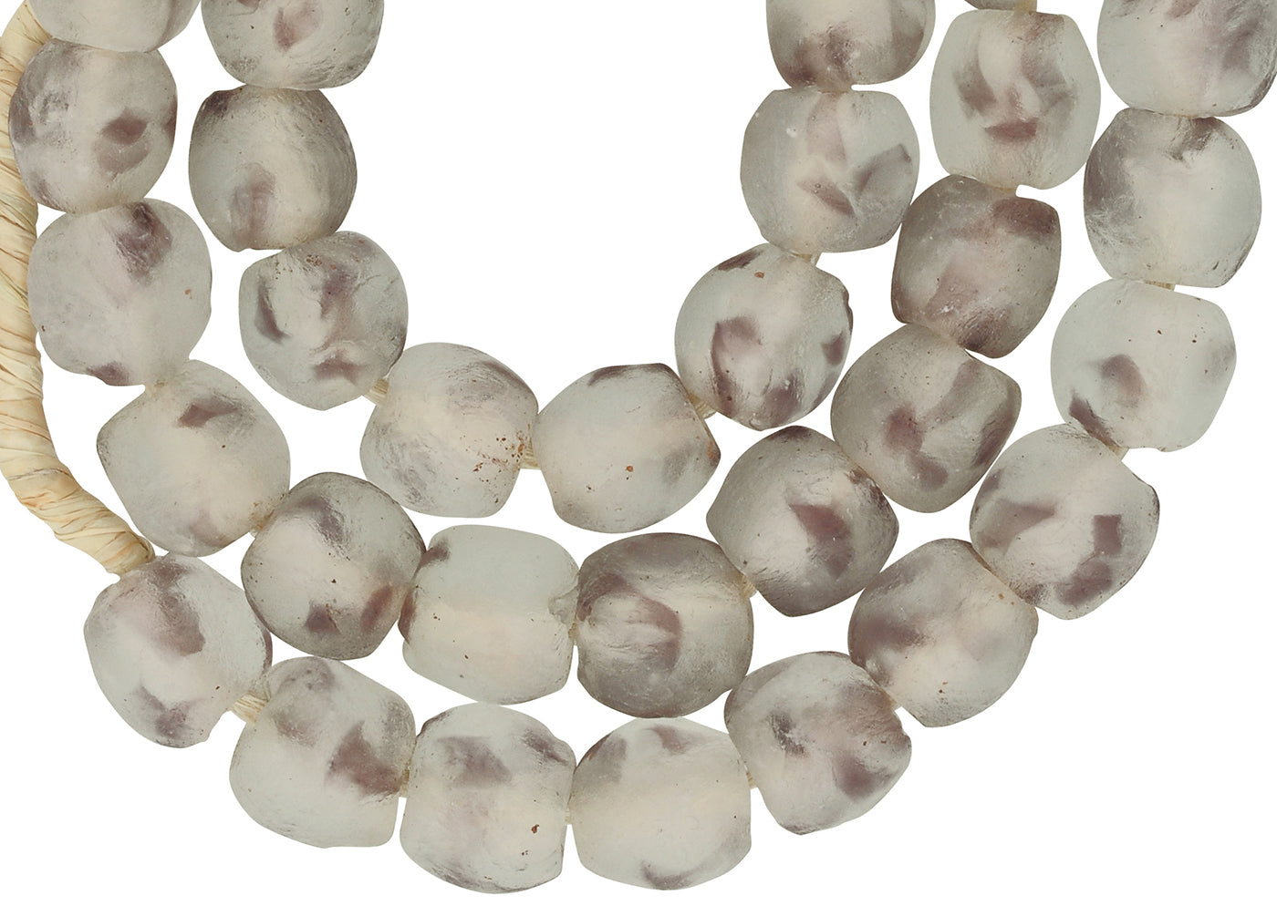 Translucent Recycled Krobo Glass Beads 22" Strand - 12-13Mm - close-up