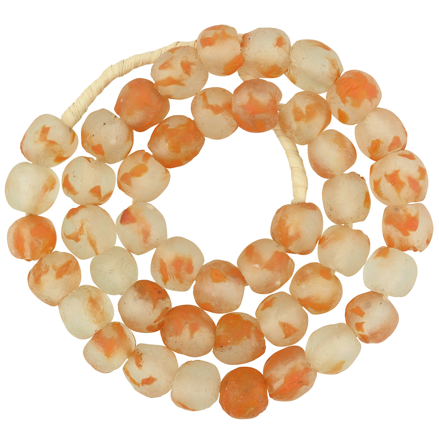African Handmade Beads Recycled Glass Powder Krobo Ethnic Necklace Ghana Jewelry