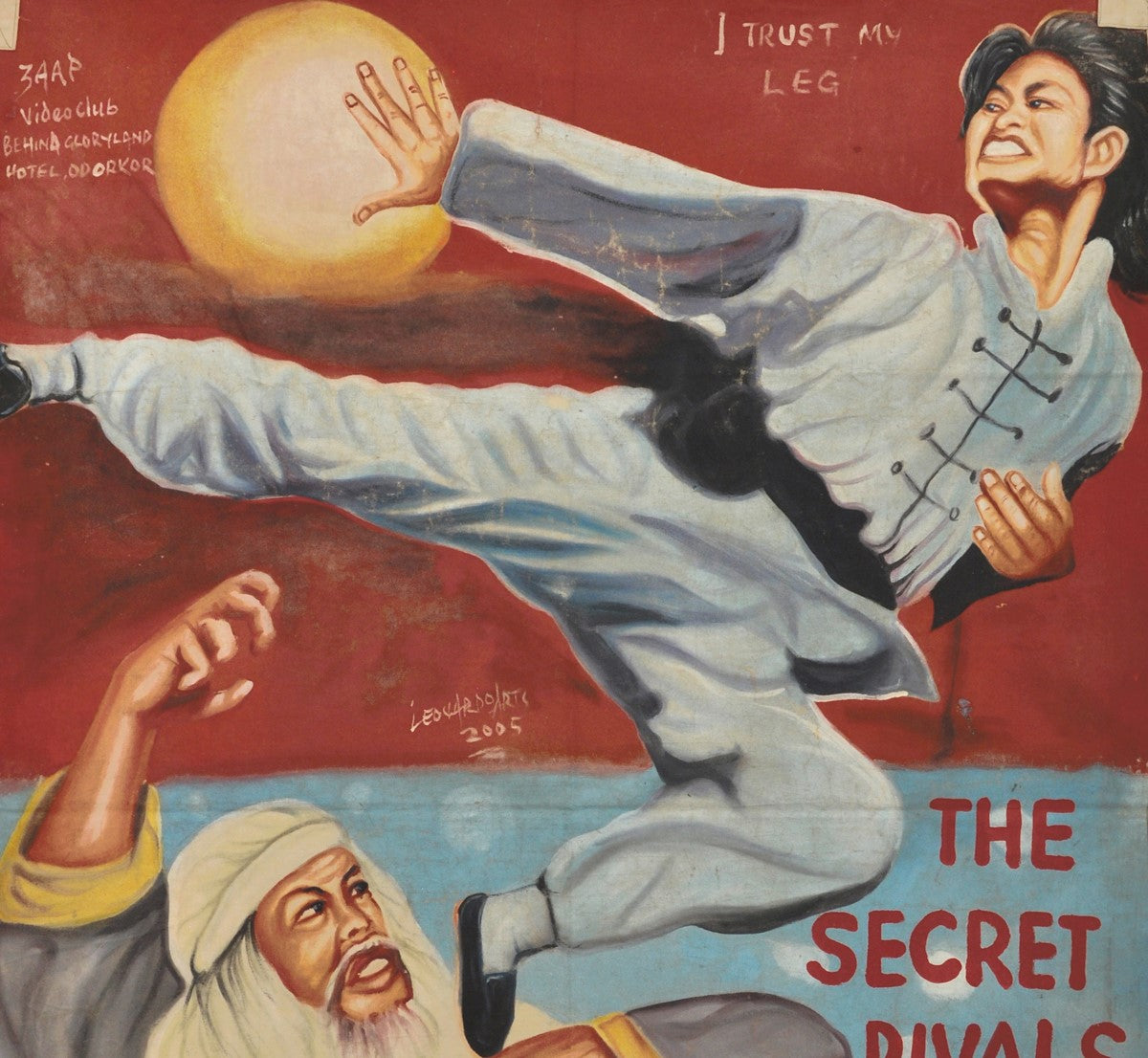 Hand-Painted The Secret Rivals Movie Poster - Ghanaian Art - alternate view