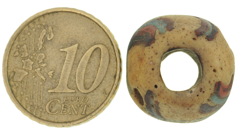 Rare Authentic Old Ghana Bodom Bead – 18×15 mm Powder Glass