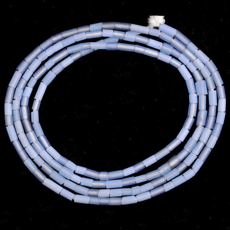 Vintage Tiny Blue Cylindrical Czech Glass African Trade Beads