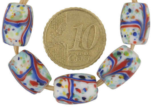 Rare Oval Old Czech Glass African Trade Beads - 13Mm, Vintage Bohemian - alternate view