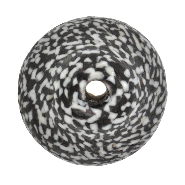 Large Bicone African Trade Bead - Recycled Glass, Handcrafted In Ghana - zoomed-in detail