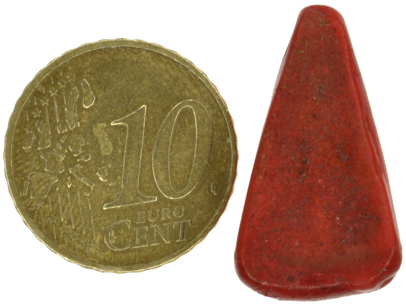 Rare Old Red Kiffa Bead - African Glass Trade Bead - angled shot