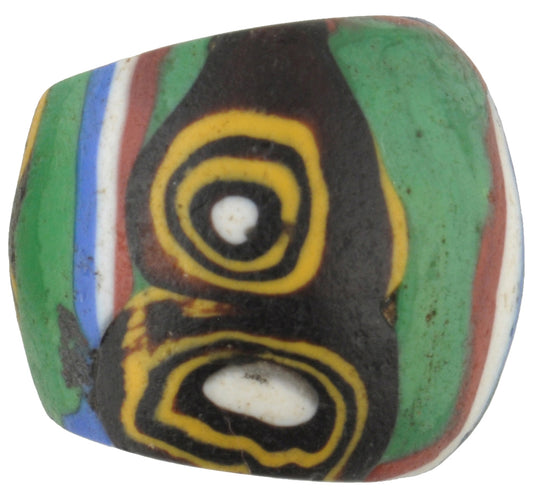 Rare Antique Large Venetian Millefiori Mosaic Glass Trade Bead 15X13 Mm - alternate view
