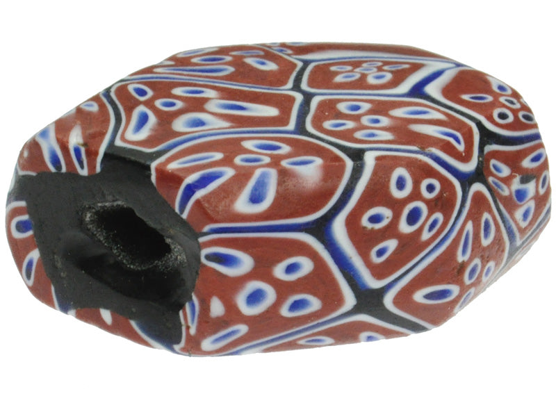 Antique Large Tabular Millefiori Venetian Glass Trade Bead - Early 1900S - zoomed-in detail