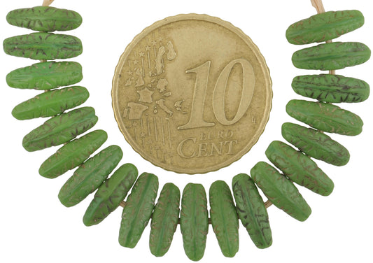 Vintage African Trade Beads - Czech/Bohemian Molded Glass Spacers - alternate view