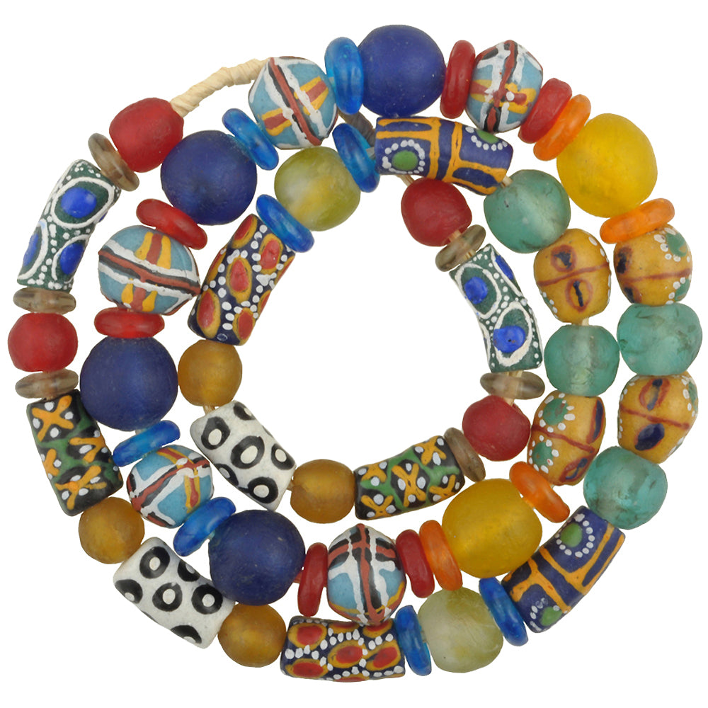 New African Trade Beads: Krobo Powder Glass Beads From Ghana