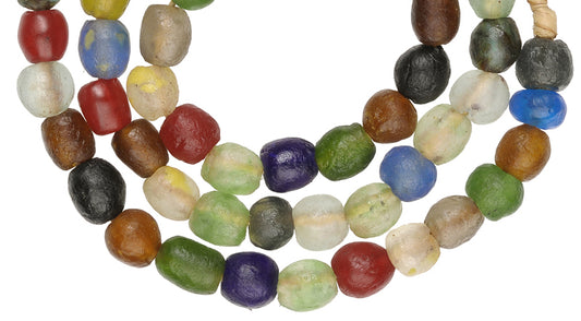 African Trade Beads: Handmade 10-12Mm Recycled Krobo Glass Beads - alternate view