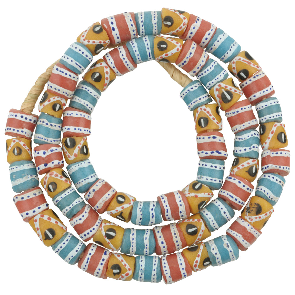 African Fancy Krobo Beads - 10-12Mm Recycled Powder Glass Beads