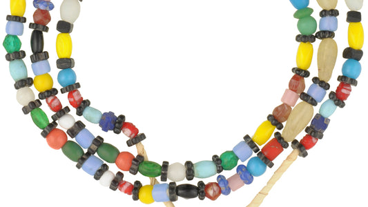 Old Bohemian Glass Trade Beads - Vintage African Czech Strand - alternate view