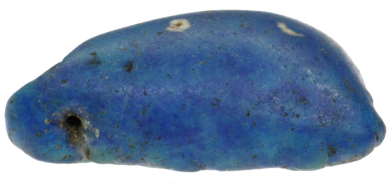 Rare Large Blue Kiffa Glass Bead - Handmade In Mauritania - zoomed-in detail
